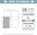ChrisDowa Blackout Curtains 36 Inches Long for Living Room, Grommet Thermal Insulated Room Darkening Curtains for Bedroom (1 Panel Set, Dark Grey,42W x 36L)