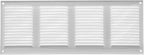 Repa Market 5-Pack Air Vent Cover 16x6 Inch (Outer Dimensions) White Galvanized Steel Louvered Grill Cover with Mesh Screen/Wall or Ceiling Vent/HVAC Register for Indoor and Outdoor Ventilation