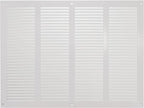 Repa Market Air Vent Cover 16x12 Inch (Outer Dimensions) White Galvanized Steel Louvered Grill Cover with Mesh Screen/Wall or Ceiling Vent/HVAC Register for Indoor and Outdoor Ventilation