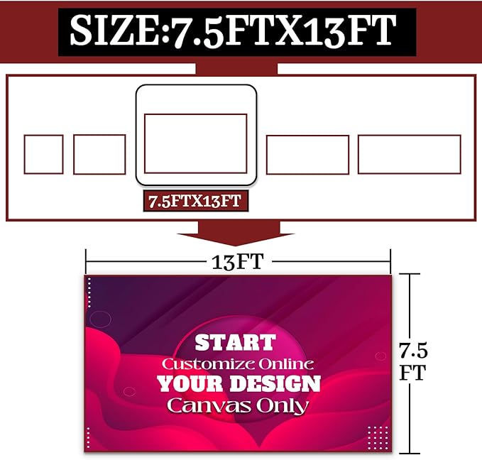 Custom Tension Fabric Display Backdrop Trade Show Backdrop for Weddings, Events, Booth (Banner only, Double Sided Print 7.5x13 Ft)