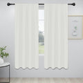 Easy-Going Rod Pocket Blackout Curtains for Bedroom, Room Darkening Window Curtains for Living Room, Thermal Insulated Noise Reduction Solid Window Drapes, 2 Panels(34x72 in, Ivory)