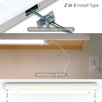 LED Under Cabinet Lighting Hardwired or Plug in, 24 Inch 12W, Dimmable 5 Color 2700K/3000K/3500K/4000K/5000K, Linkable Eyes Care Design Counter Lights for Kitchen, Sink, ETL Listed, White