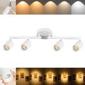 5Color LED Track Lighting Kit 4 Lights Dimmable 48W Track Light,Zoomable15°/24°/36°/45°/60°-2700K/3000K/3500K4000K/5000K,Track Lighting for Accent Task Kitchen,Lumen 4800 (White)