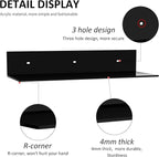 15 Inches Acrylic Wall Shelves 2 Pack, Floating Shelf for Wall Mounting, Acrylic Display Ledges for Funko Pop Figures, Home Décor, Living Room, Gaming Room, Plants(15 inch, Black)