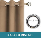 BGment Blackout Curtains for Living Room - Grommet Thermal Insulated Room Darkening Curtains for Bedroom, 2 Panels of 52 x 54 Inch, Taupe