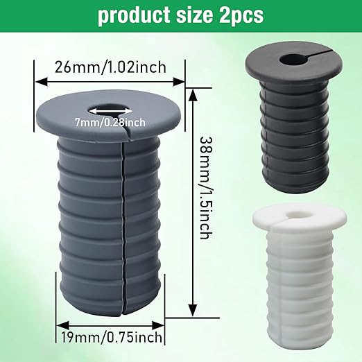 2pc Starlink Cable Grommet 3/4" Silicone Anti-Slip Wall Hole Pass Through Split Cable Bushings for TV Wire Ethernet Cord, Starlink Cable Routing Kit Accessories,38mm/1.5"Ht, Grey
