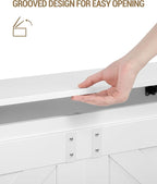 42.9" Storage Chest, Large Storage Trunk with 2 Hinges, Farmhouse Wooden Box Bench, Lift-Top Organizer Chest, Entryway Trunk for Bedroom, Living Room, White SB10903X