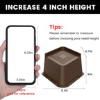 Bed Risers 2 inch, 3 inch, 4 inch, 6 inch or 8 inch Heavy Duty Furniture Risers, Up to 6000 Lbs L Shaped Design Bed Lifts Blocks for Couch Desk Sofa Table (Dark Brown 4 Pack, 4 Inch)