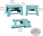 Folding Step Stool - 9" Height - Holds up 300 Lbs Lightweight Foldable Stepping Stool is Sturdy Enough to Support Adults & Safe Enough for Kids. Skid Resistant and Open with one Hand