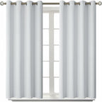 BGment Room Darkening Curtains 54 Inches Long - Grommet Thermal Insulated Drapes Window Treatment Curtains for Bedroom, 2 Panels, 52 x 54 Inch, Greyish White
