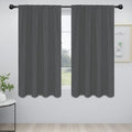 Easy-Going Rod Pocket Blackout Curtains for Bedroom, Room Darkening Window Curtains for Living Room, Thermal Insulated Noise Reduction Solid Window Drapes, 2 Panels(52x63 in, Gray)