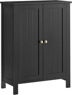 VASAGLE Floor Storage Cabinet, Freestanding Storage Unit with 2 Adjustable Shelves, for Bathroom Living Room Dining Kitchen, 11.8 x 23.6 x 31.5 Inches, Ink Black UBCB060B01