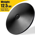 Heavy Duty Cast Iron Sign Post, 12" Round Base, 48" Movable Sign Stand