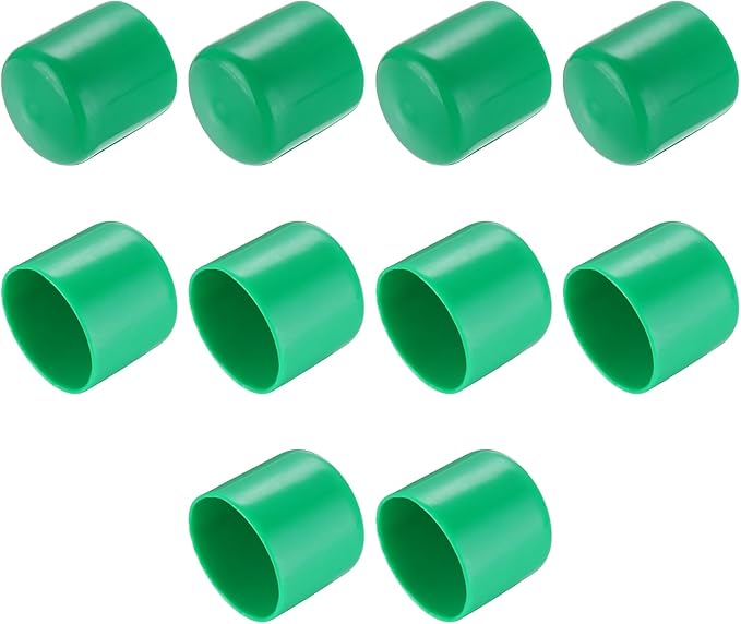 uxcell 10pcs Rubber End Caps 38mm(1 1/2") ID Vinyl Round End Cap Cover Screw Thread Protectors Dark Green