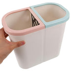 Dry Wet Separation Kitchen Garbage Can Narrow Dual Compartment Trash Bin for Home Office Compact Space-Saving Wastebasket Efficient Sorting for Bathroom and Kitchen