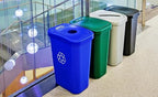 City Box 7 Gallon Waste Bin Trash Can with Lid for Residential, Offices, and Commercial Recycling - NYC Compliant - Black