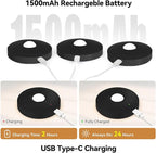 Yiliaw Rechargeable Puck Lights with Remote, 12 Pack Magnetic Under Cabinet Lighting, 1500mAh Battery Operated LED Tap Lights with Dimmer & Timmer for Kitchen, Closet, Shelf - 3 Color Temps, Black