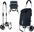 Ultra-Lightweight Foldable Grocery Cart with 40L Capacity, Soft Rolling Wheels, Removable Insulated Bag – Multi-Purpose Personal Hand Truck (Black)