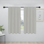 Easy-Going Rod Pocket Blackout Curtains for Bedroom, Room Darkening Window Curtains for Living Room, Thermal Insulated Noise Reduction Solid Window Drapes, 2 Panels(34x54 in, Greyish White)