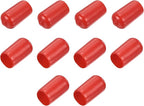 uxcell 10pcs Rubber End Caps 12mm(1/2") ID Vinyl Round End Cap Cover Screw Thread Protectors Red