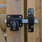 GateMate Long Throw Gate Lock 1490146, Euro Profile Keyed Alike Lock for Sheds & Gates, Keyed Outside with Thumb Turn Inside, 316 Stainless Steel, for Wooden Gates & Doors Up to 2” (50mm), 5 Keys