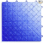 Big Floors RaceDeck CircleTrac, Interlocking Non-Slip Garage Flooring Tile, Durable, Modular, Heavy-Duty Copolymer, Easy Install (Royal Blue, 12 Pack of 12 x 12" Tiles)