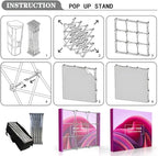 Customize Fabric Display Stand Trade Show Backdrop Portable Aluminum Pop Up Display Banner Backdrop with Collapsible Frame and Banner Set 10×7.5 FT