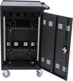 Laptop and Tablet Charging Cart, 32 Unit Device Mobile Charging Station for Chromebook, Tablet, Laptop, with Charging Port Screen Size Up to 16.3", Suitable for Office, Classroom, etc (Black)
