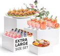 YOPPIX 13.8" Extra Large Size Buffet Risers, Dessert Table Display Set, Acrylic Display Stands, Display Stand Shelf for Catering Dessert Collectibles Jewelry Figures Show, Cube Display Nesting Risers