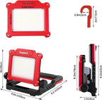 Rechargeable Cordless LED Work Light, 3500 LM, 25 W Compatible with DEWALT, Milwaukee, MAKITA, Bosch, Black&Decker, Porter Cable, Stanley Power Tool 18-21V Lithium Ion Battery(Light Only)