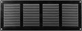 Repa Market Air Vent Cover 16x6 Inch (Outer Dimensions) Black Galvanized Steel Louvered Grill Cover with Mesh Screen/Wall or Ceiling Vent/HVAC Register for Indoor and Outdoor Ventilation