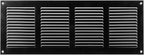 Repa Market Air Vent Cover 16x6 Inch (Outer Dimensions) Black Galvanized Steel Louvered Grill Cover with Mesh Screen/Wall or Ceiling Vent/HVAC Register for Indoor and Outdoor Ventilation
