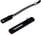 2 Pack Door Chain Lock, KINJOEK Stainless Steel Security Chain Guard with Spring Anti Theft Press Lock, Heavy Duty Polished Door Latch with Screws, Black