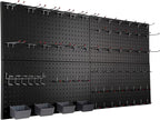 Peg Board for Wall 48x24 inch with 63 Pcs Hooks Accessories, Garage Storage Black Pegboard Wall Organizer, Metal Pegboard Panels with Hooks, Modular Mounted Control Peg Board Tool Organization