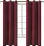 BGment Christmas Red Blackout Curtains for Bedroom - Grommet Thermal Insulated Room Darkening Curtains for Living Room, Set of 2 Curtain Panels (42 x 63 Inch, Burgundy)