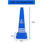OrangeStar 6-Pack 28" Reserved Parking Cones, Large 4-Sided Message Safety Traffic Cones with Heavy Rubber Base for Indoor Outdoor Use, Parking Lot Control, Driveway Barriers, Blue