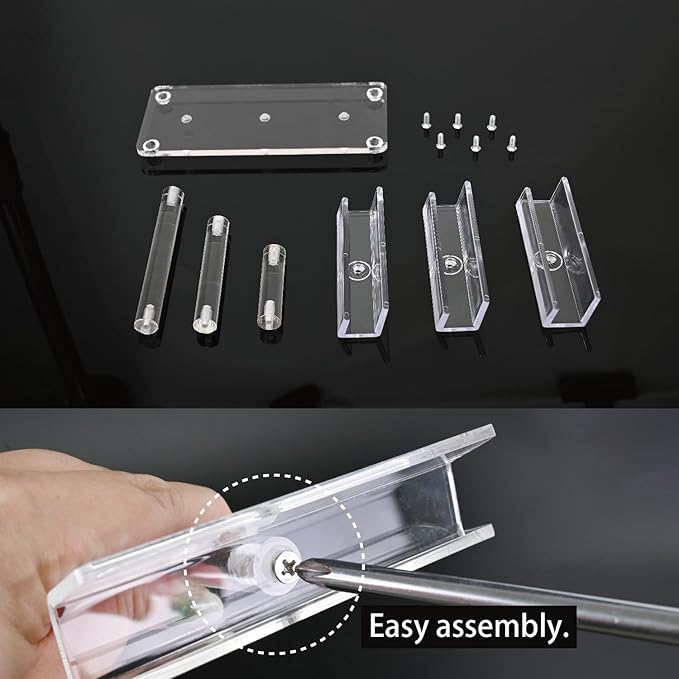 MOOCA 2 Pcs Set, 3 Tier Premium Acrylic Eyewear Display Stand, Sunglasses Rack Holder, Sunglasses Stand, Eyewear Organizer for Eyeglasses, 5 in H