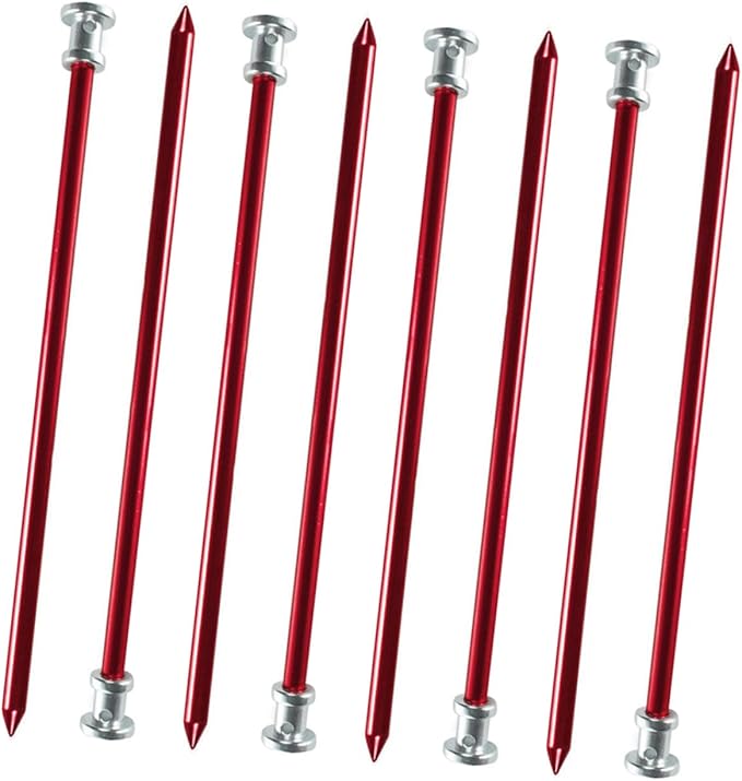 Cabilock 8pcs Aluminum Alloy Tent Pegs Lightweight Camping Stakes Backpacking Tent Accessories for Outdoor Use Random Color