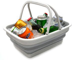 SAMMART SAMMART 9.2L (2.37Gallon) Collapsible Tub with Handle - Portable Outdoor Picnic Basket/Crater - Foldable Shopping Bag - Space Saving Storage Container (1, Grey)