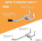 INCLY 50 Pack 2 Inch Pegboard Hooks, 1/4" Heavy Duty Peg Board Hooks Accessories with Rubber Tipped, Peg Board Tool Hangers Fit 1/4" Pegboard for Hanging Tools Garage, Craft Room, Kitchen, Store