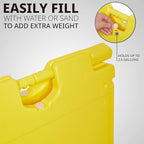 Jumbl A-Frame Signboard 22” x 28” Display Surface – Large Outdoor Sandwich Board w/Weather Resistant PVC Sign Protector & Sand Fill Holes – Dual Signage Stand for Storefront Sidewalk Curb (Yellow)