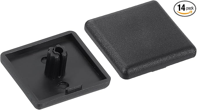 uxcell 14Pcs Extruded End Cap Nylon, 25x25mm T-Slot Aluminum Profile 2525 European Standard End Cap Extrusion Plug for Trolley, Fish Tank Rack, Storage Rack, Black