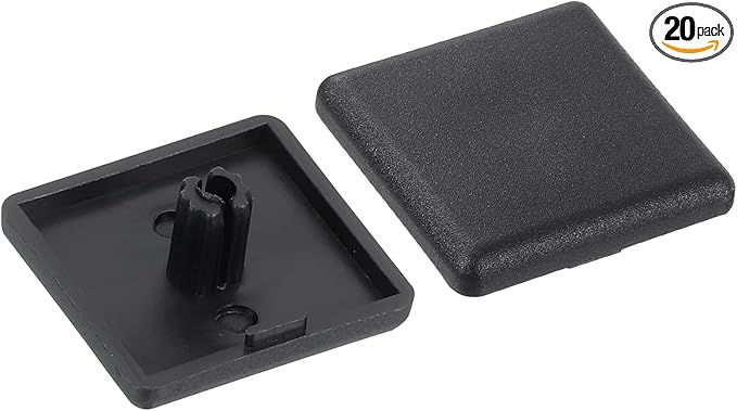 uxcell 20Pcs Extruded End Cap Nylon, 30x30mm T-Slot Aluminum Profile 3030 European Standard End Cap Extrusion Plug for Trolley, Fish Tank Rack, Storage Rack, Black