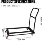 Black Multi-Function Folding Chair Dolly Cart Commercial with 2 Swivel Casters, Storage and Transport Dolly for Plastic Resin and Wood Folding Chairs