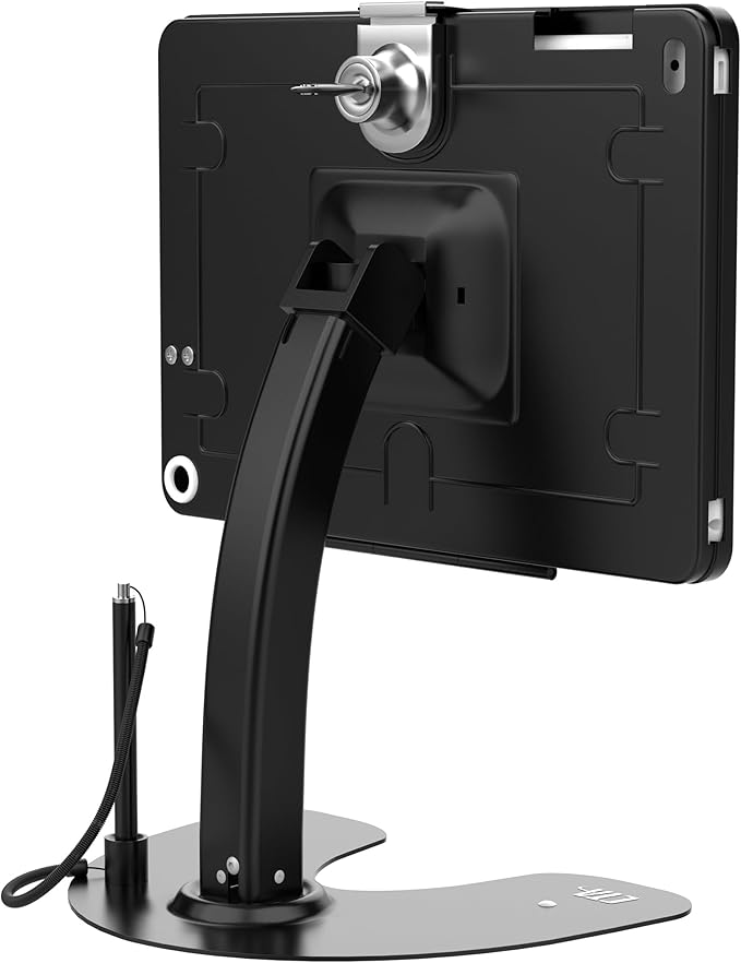 CTA Digital Dual Kiosk Stand – CTA Dual Security Kiosk Stand with Locking Case, Cable, and 360-Degree Rotating Base – Compatible with iPad 7th/ 8th/ 9th Gen 10.2-inch, iPad Air 4, (PAD-ASKB10) – Black