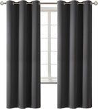 BGment Blackout Curtains - Grommet Thermal Insulated Room Darkening Bedroom and Living Room Curtain, Set of 2 Panels (42 x 72 Inch, Dark Grey)