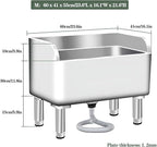 Floor Mop Sink With Drainage/Strainer,stainless steel utility sink,304 Stainless Steel,for Laundry Room,Kitchen, Restaurant, Garages (23.6"L x 16.1"W x 21.6"H)