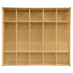 Contender 54" 5 Section Daycare Cubby Coat Locker with Storage, Wooden Backpack Organizer with Hooks for Classroom [Greenguard Gold Certified]