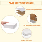 HORLIMER 6x6x2 inches Shipping Boxes Set of 50, White Corrugated Cardboard Box Literature Mailer