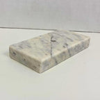 Genuine Marble Trophy Base – Polished Beveled Display Stand with Center Hole, 3/4" Thick, Multiple Sizes for Awards, Crafts & 3D Prints (White Marble, 2.5x5 inch)